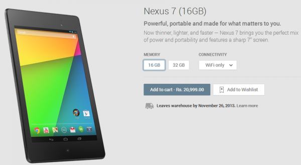 Nexus 7 2013 India